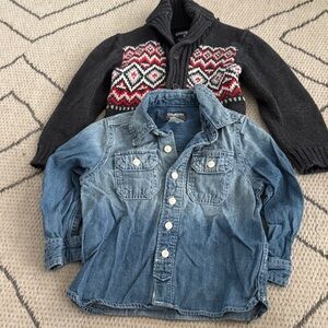 Toddler Boys Oshkosh Sweater and Button-down Size 3T